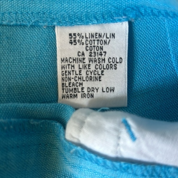 Spring SummerTalbots Blue Linen Blend High-Waisted Pants Size 8 - Picture 5 of 7